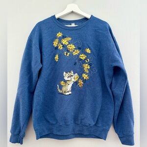 Vintage Jerzees Cat Sweatshirt